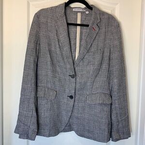 Ines de la Fressange x Uniqlo – Check Linen Blazer (Black & White) Large